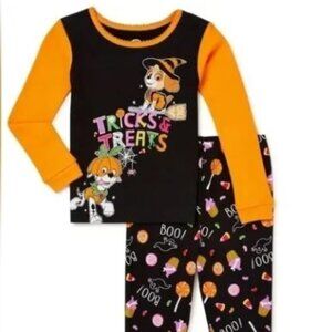 NWT PAW PATROL 2pc Toddler Halloween Cotton Sleep Set Glow in the Dark